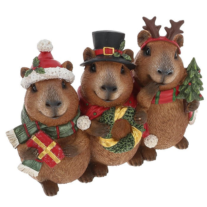Christmas Capybara Trio