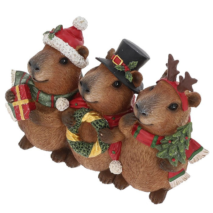 Christmas Capybara Trio