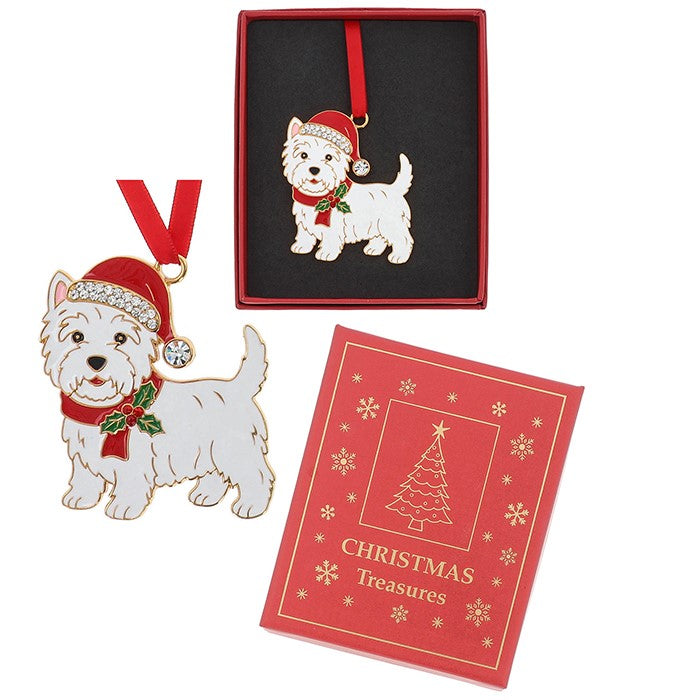 Christmas Treasures Westie Dog Tree Hanger
