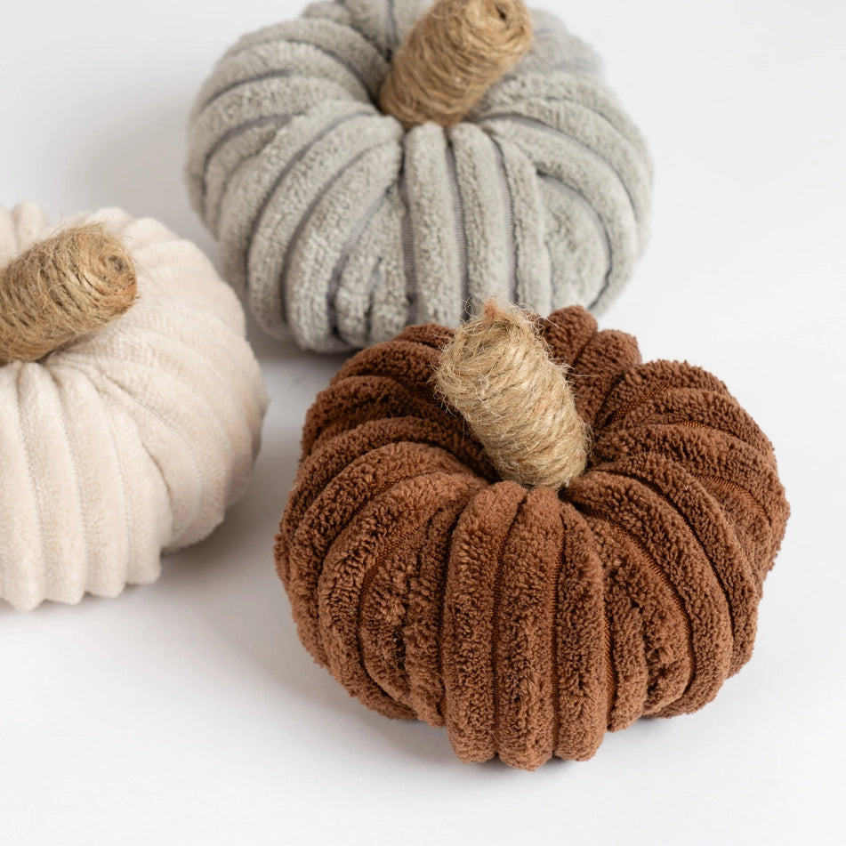 Set of 3 Neutral Cord Pumpkins