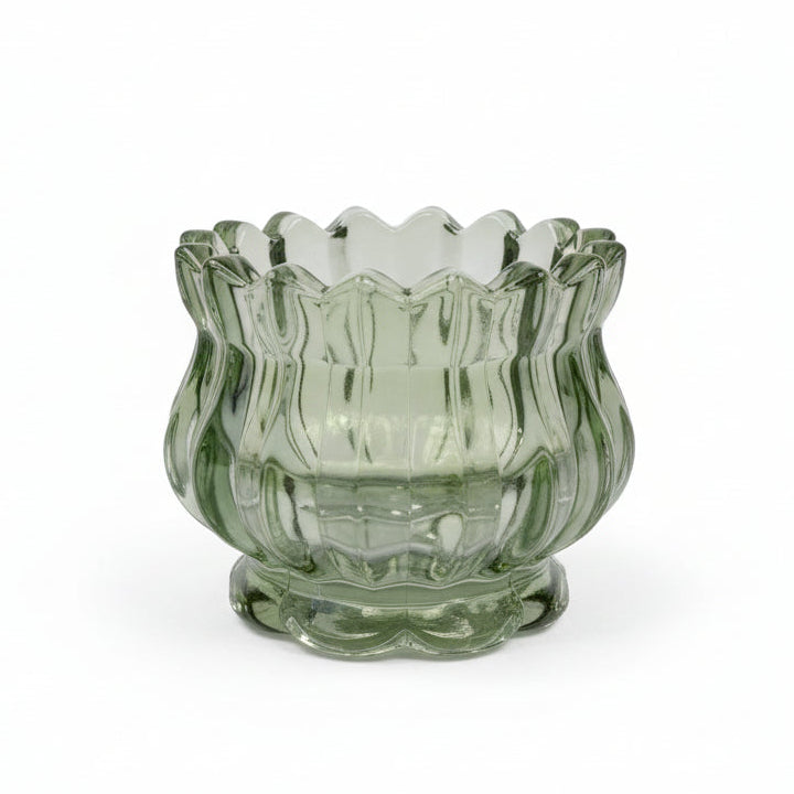 Vintage Green Glass Tealight Holder