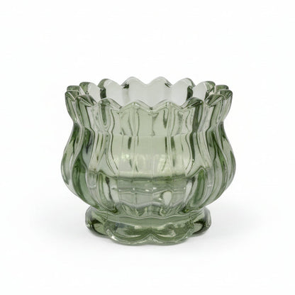 Vintage Green Glass Tealight Holder
