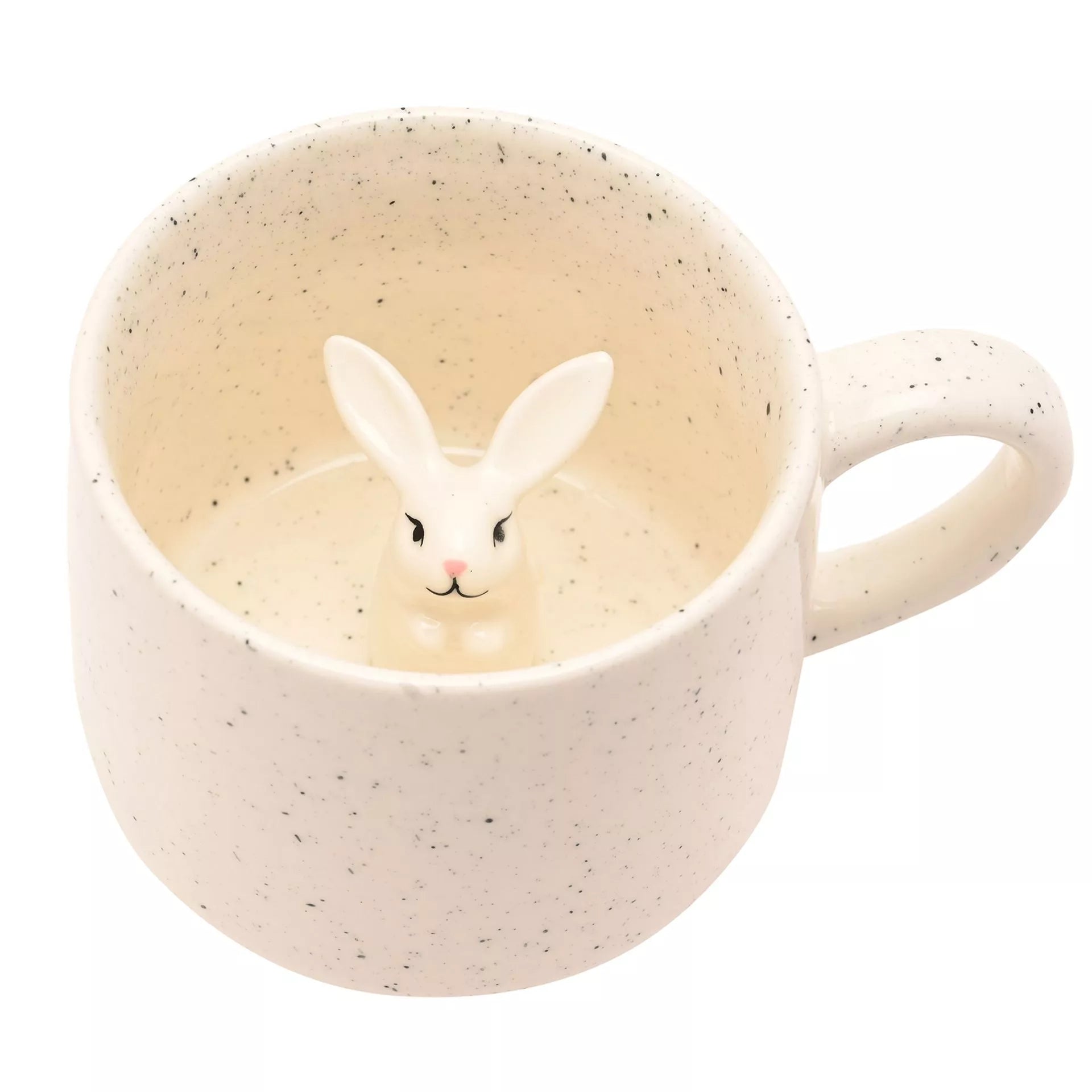 Hiding Bunny Speckled Mug
