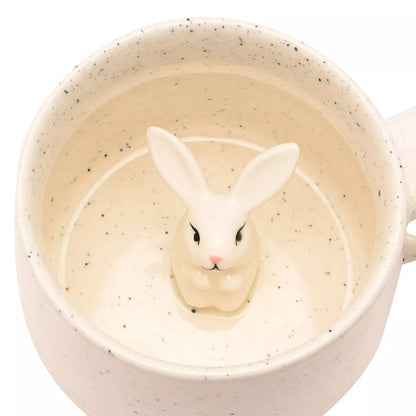 Hiding Bunny Speckled Mug