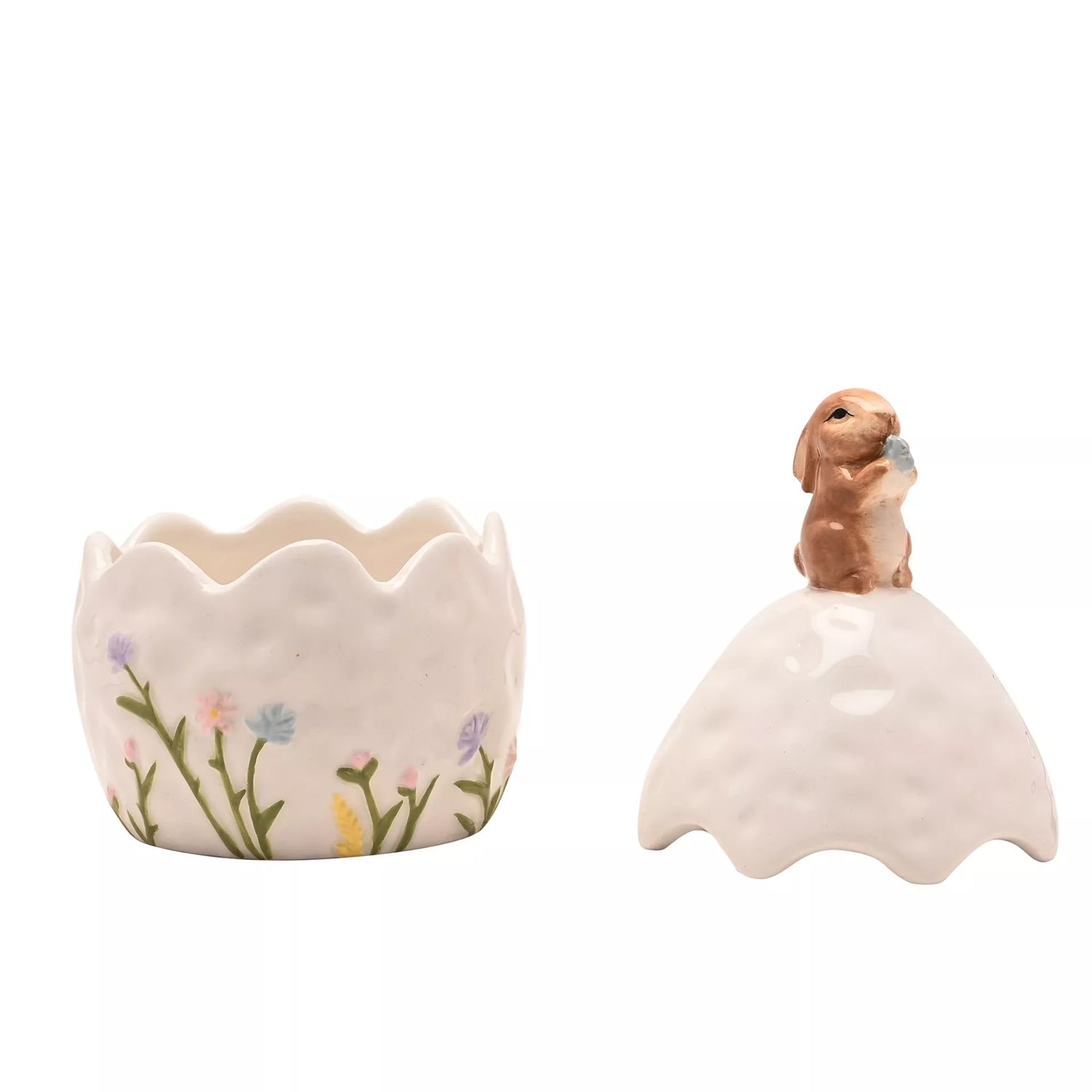 Bunny on Egg Trinket Pot