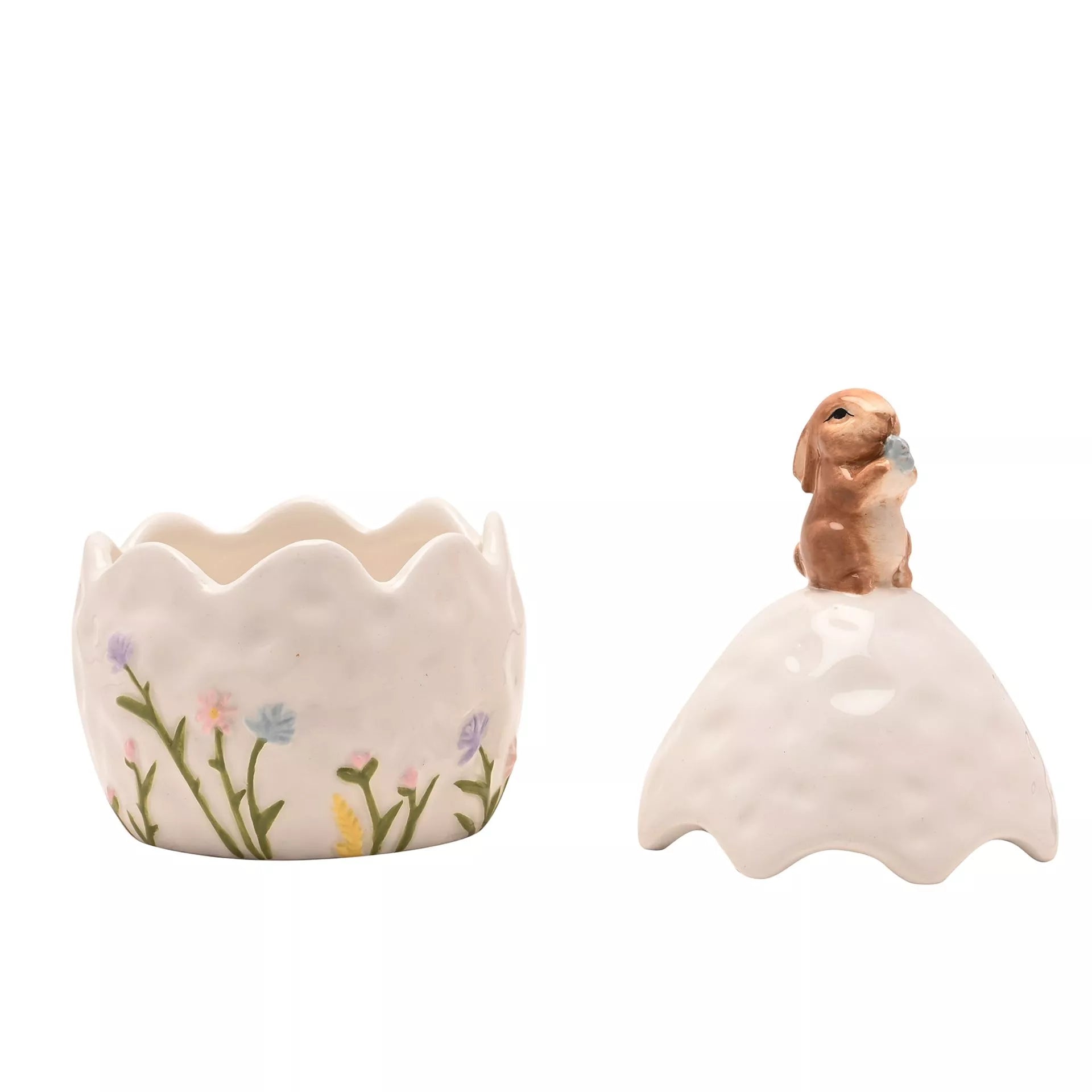 Bunny on Egg Trinket Pot