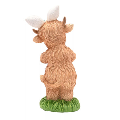 Easter Standing Highland Cow Figurine