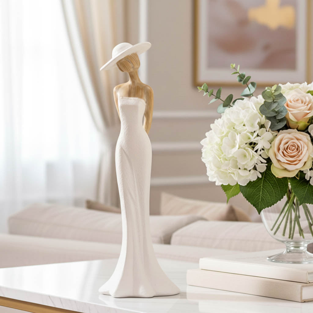 Lady Figurine in White Dress - Standing