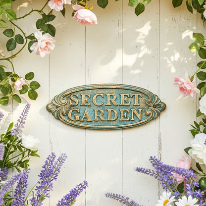 Secret Garden Verdigris Oval Plaque