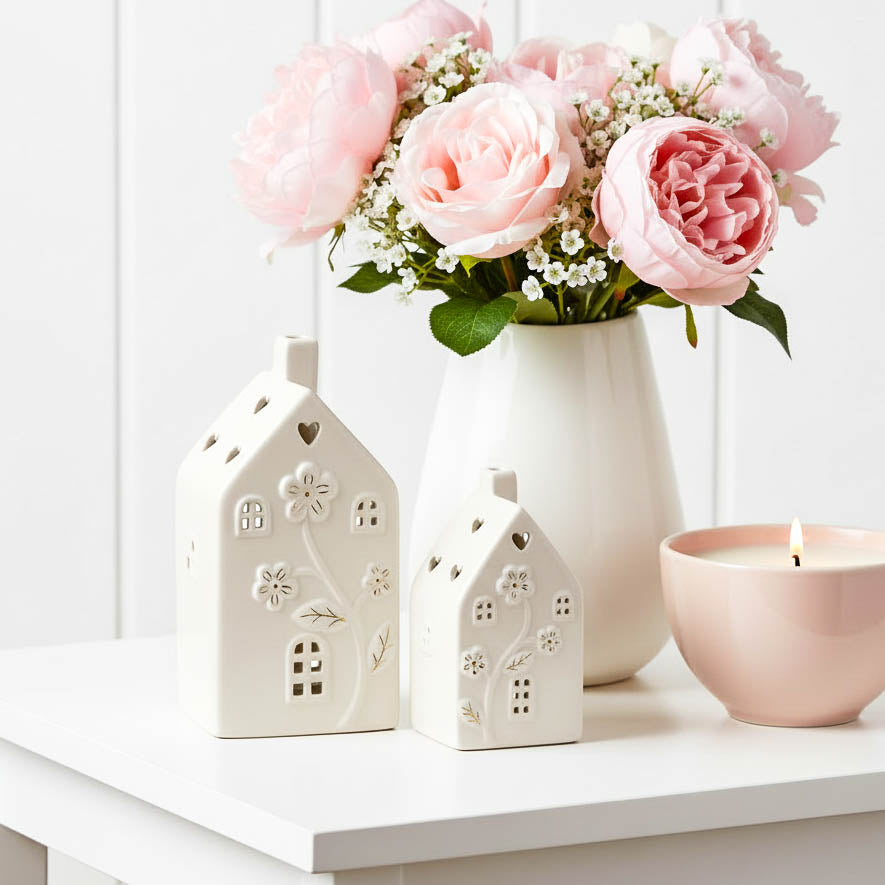 Flower Embossed LED House Small