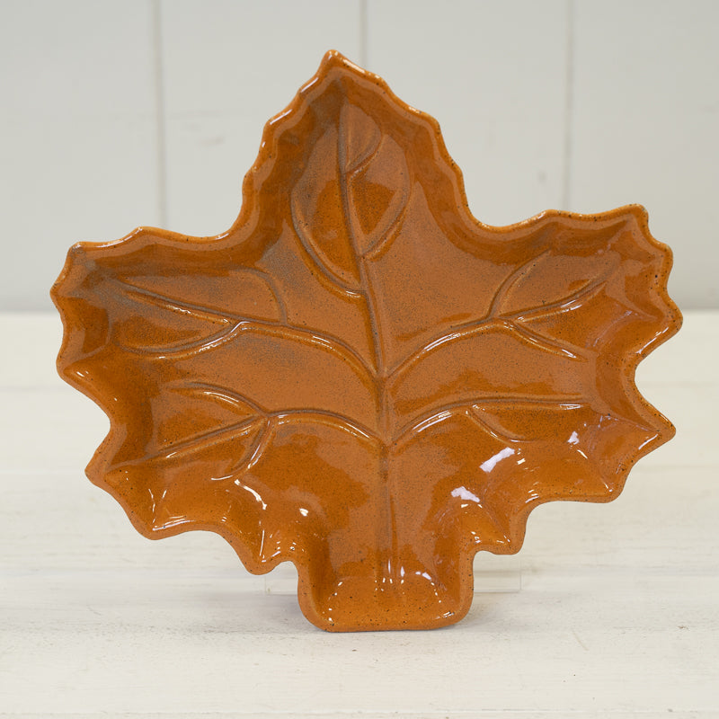 Autumnal Orange Leaf Shape Plate