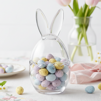 Bunny Ears Glass Lidded Pot