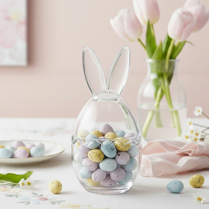 Bunny Ears Glass Lidded Pot