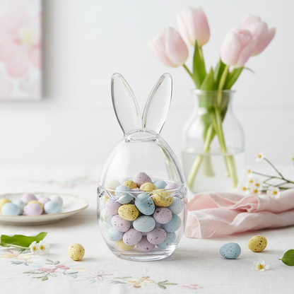 Bunny Ears Glass Lidded Pot