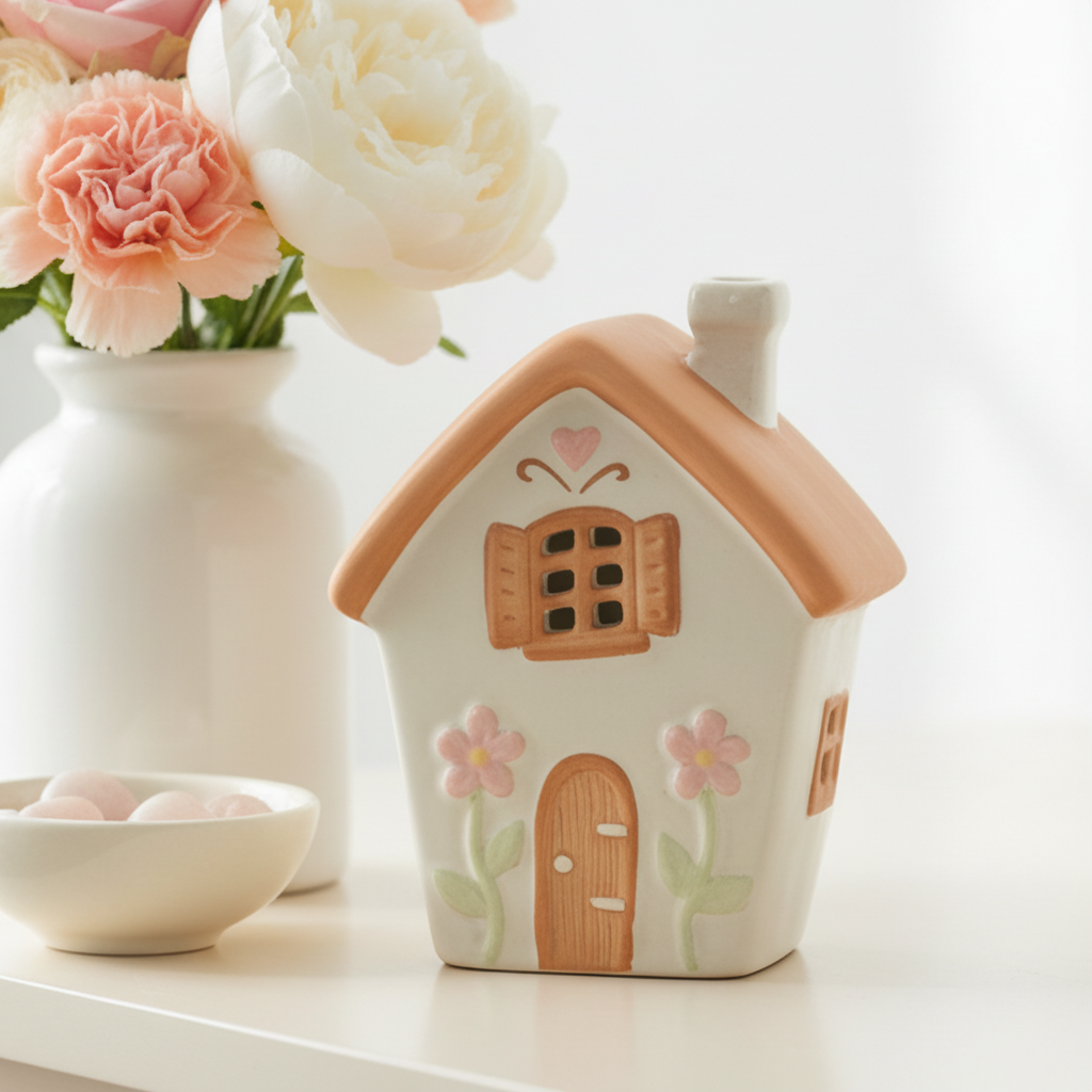 Pastel Green Fairy House Tealight