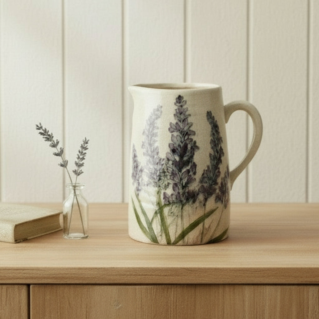 Rustic Lavender Print Jug