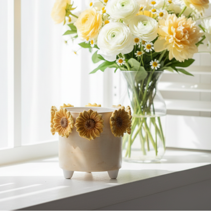 Small 3D Sunflower Planter