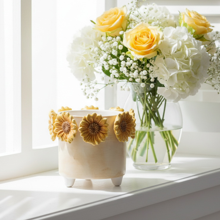 Small 3D Sunflower Planter