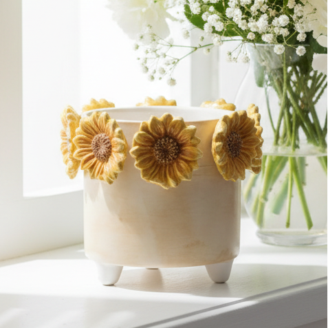 Small 3D Sunflower Planter
