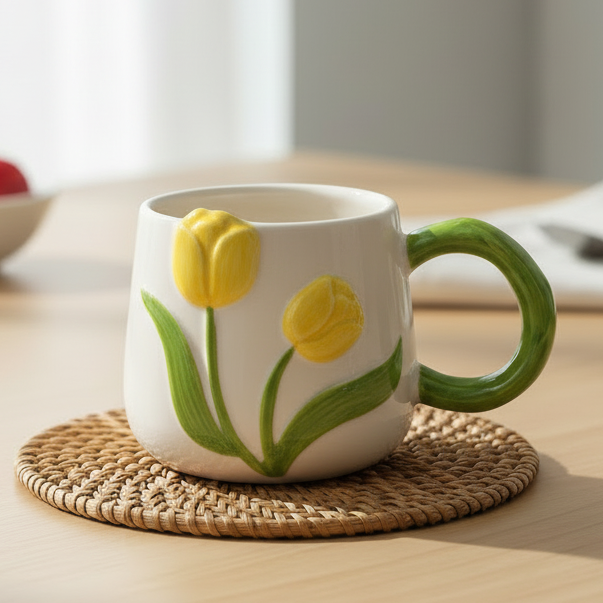 Yellow 3D Tulip Mug