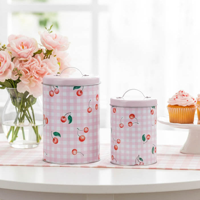 Cherry Storage Tin Set of 2
