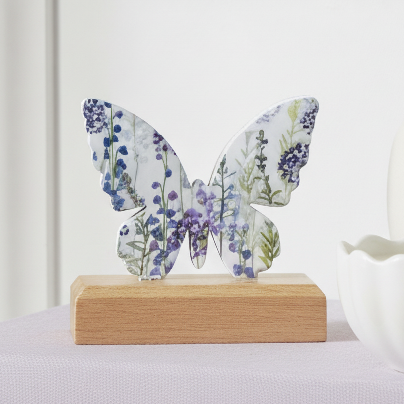 Floral Butterfly on Plinth