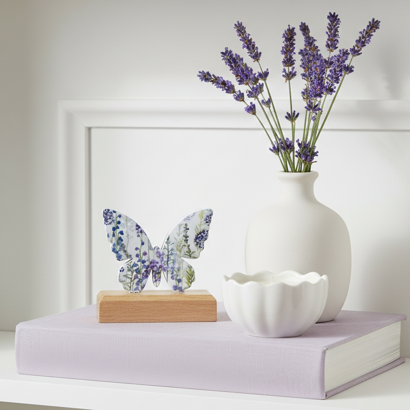 Floral Butterfly on Plinth