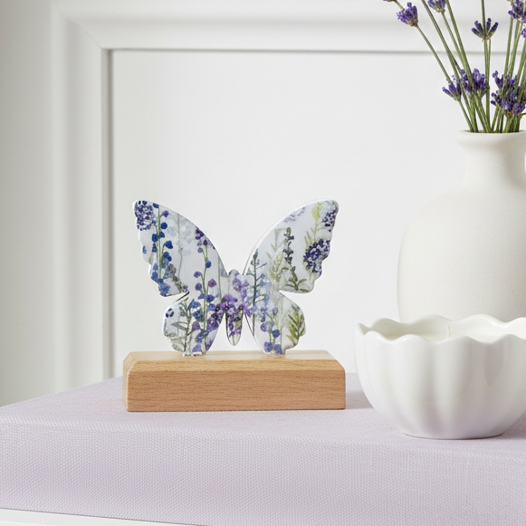 Floral Butterfly on Plinth