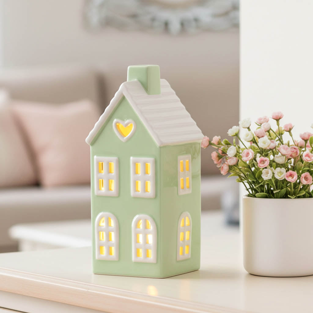 Green LED Ceramic House