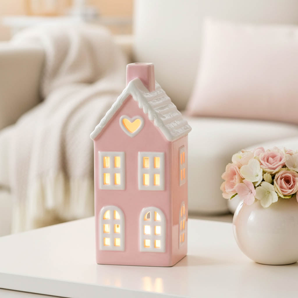 Pink LED Ceramic House