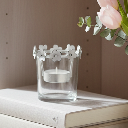 Vintage Flower Trim Tealight Holder