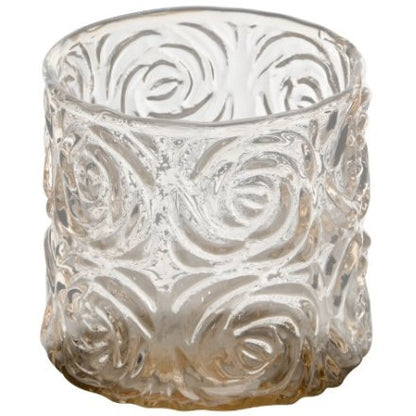 Taupe Swirl Glass Tealight Holder