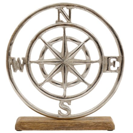 Compass Pot Metal Metal Compass on Plinth – Picture Perfect Homeware