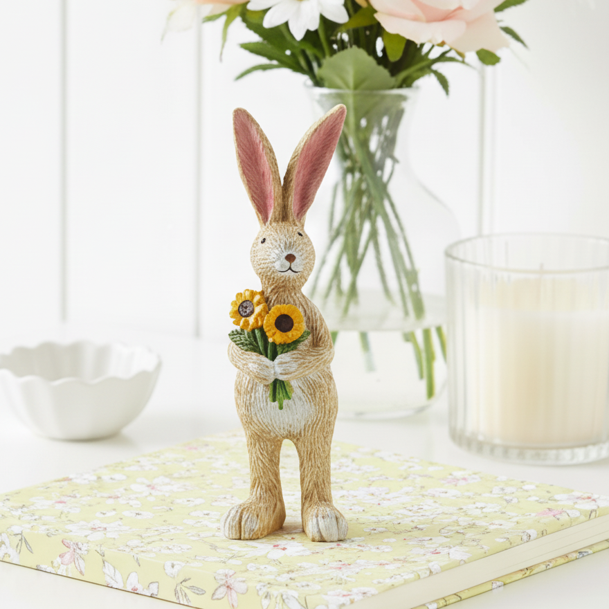 Jasper Rabbit with Sunflowers