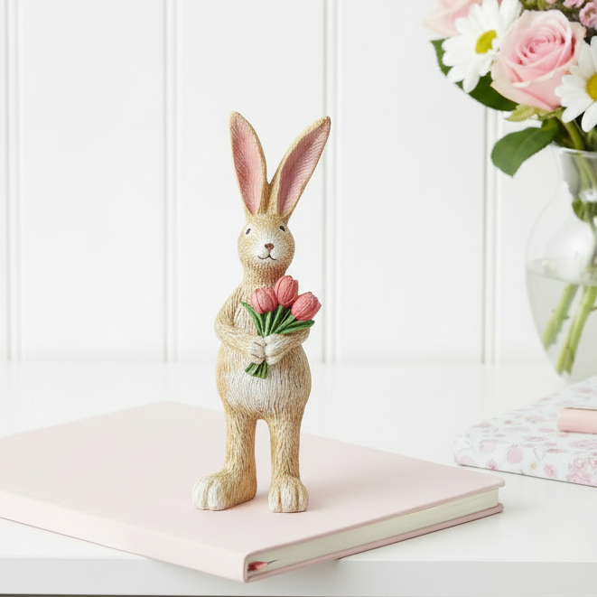 Jasper Rabbit with Tulips