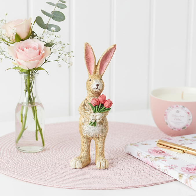 Jasper Rabbit with Tulips