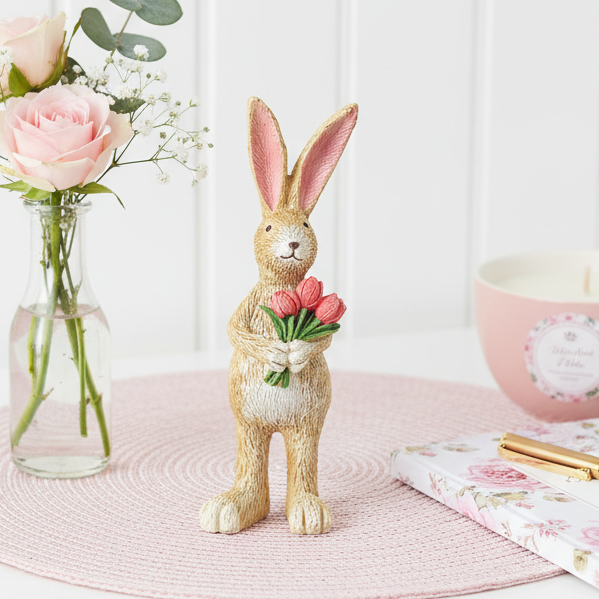 Jasper Rabbit with Tulips