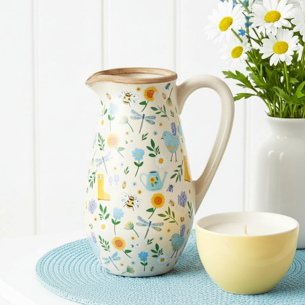 Garden Illustrations Stoneware Jug