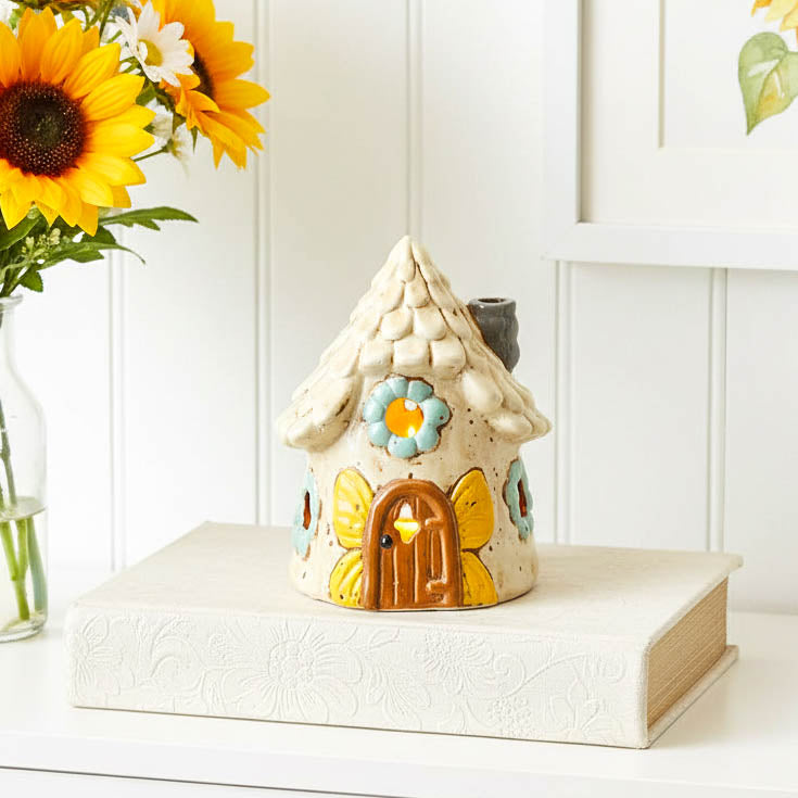 Butterfly Door Stoneware LED Cottage
