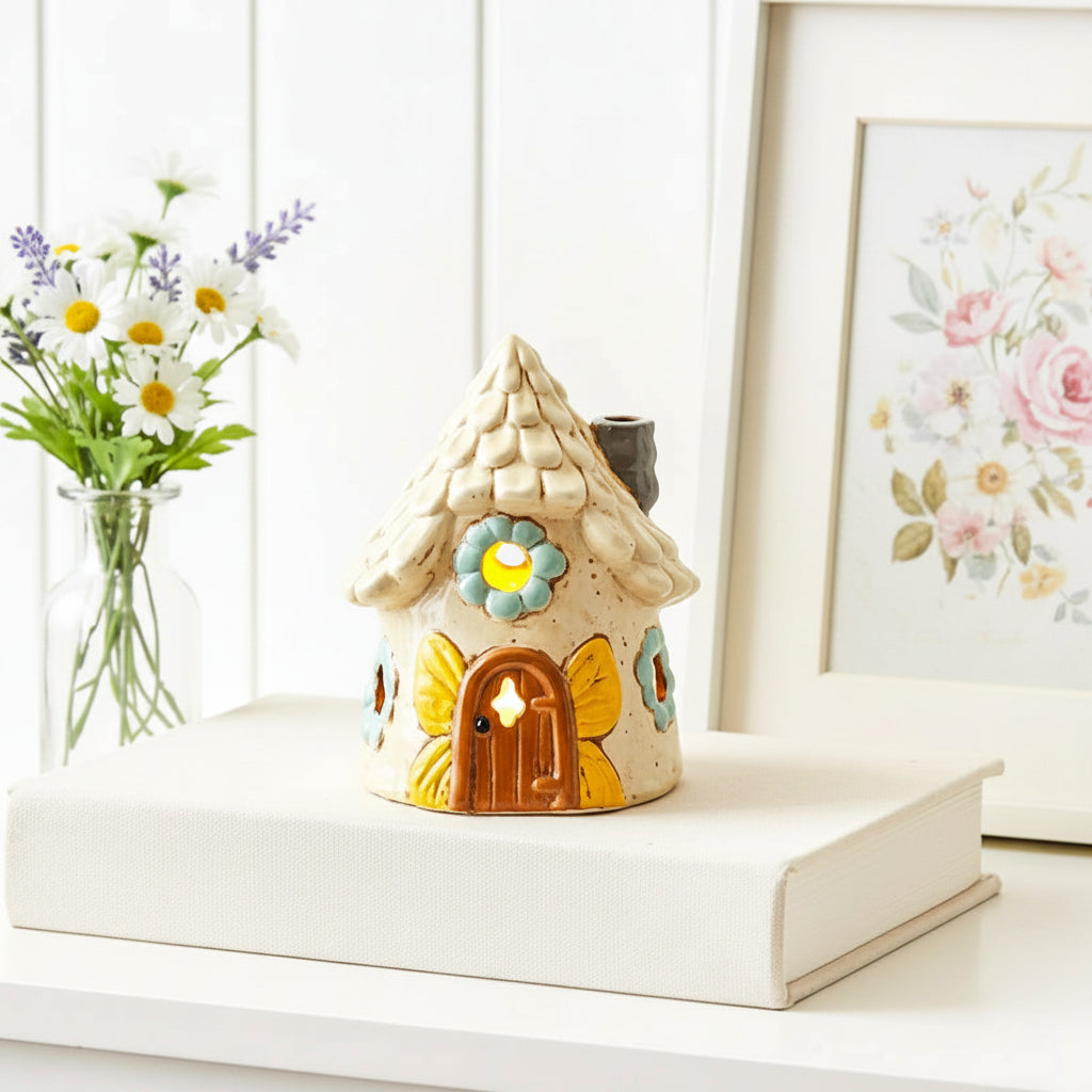 Butterfly Door Stoneware LED Cottage