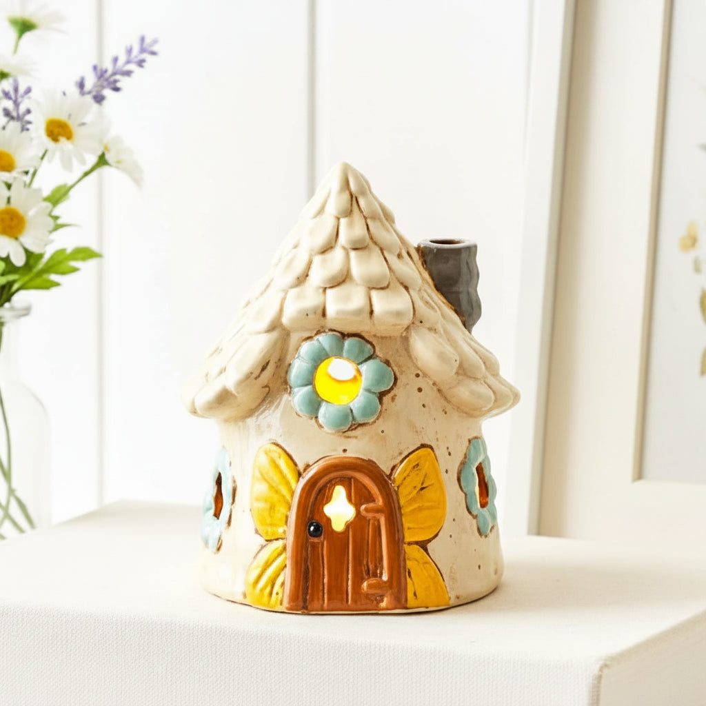 Butterfly Door Stoneware LED Cottage