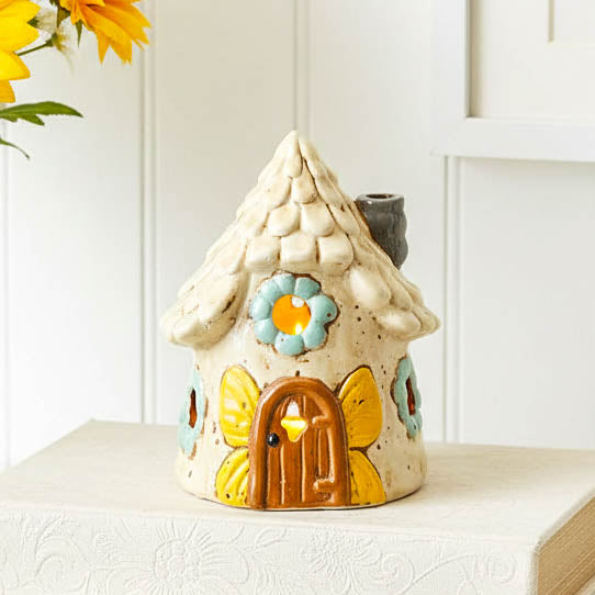 Butterfly Door Stoneware LED Cottage