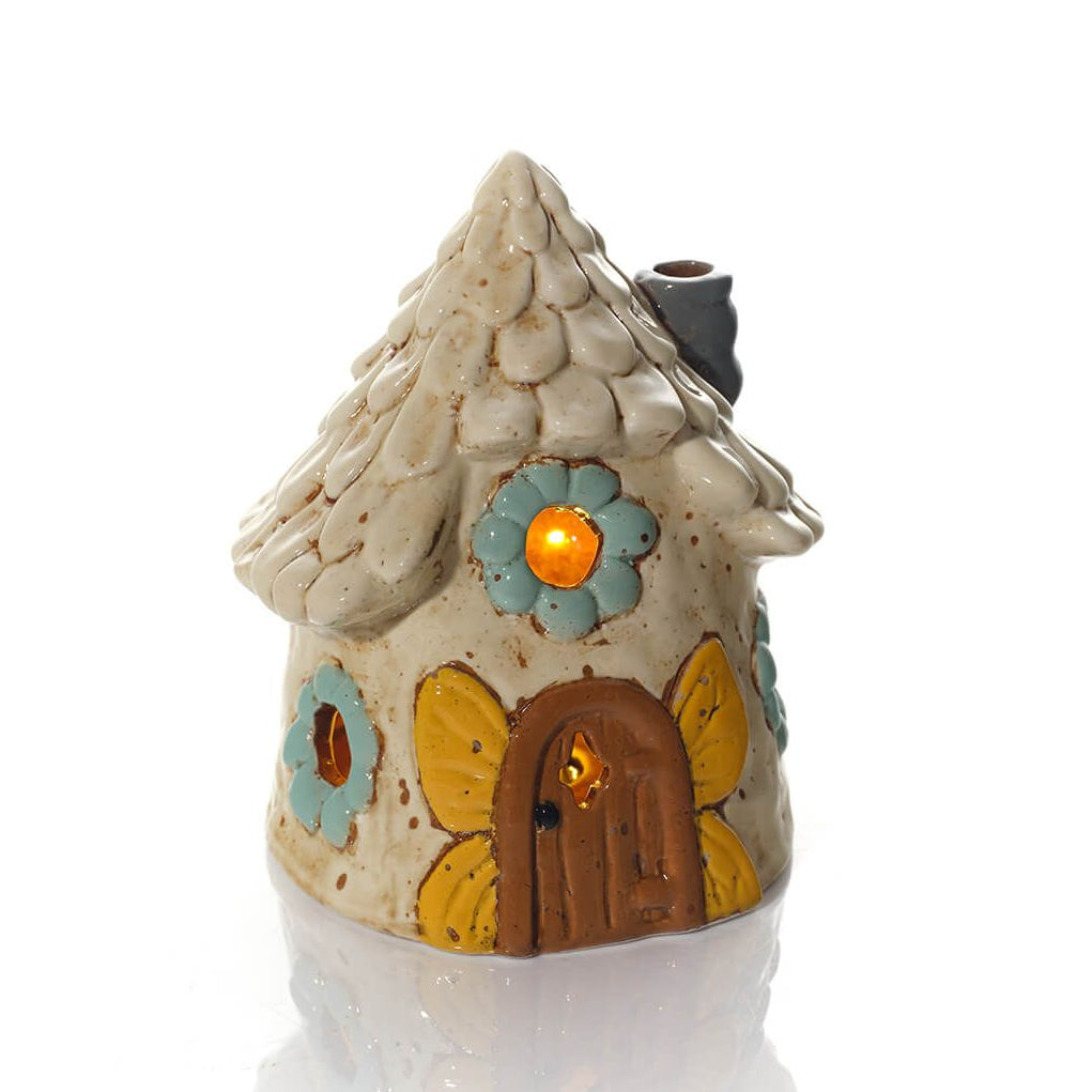 Butterfly Door Stoneware LED Cottage