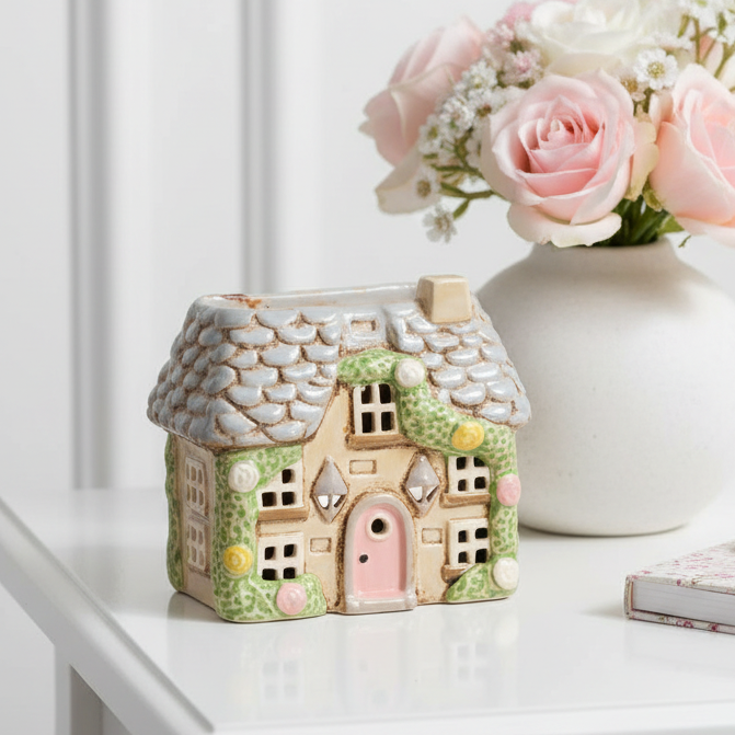 Cream Rose Garland Cottage Wax Melter