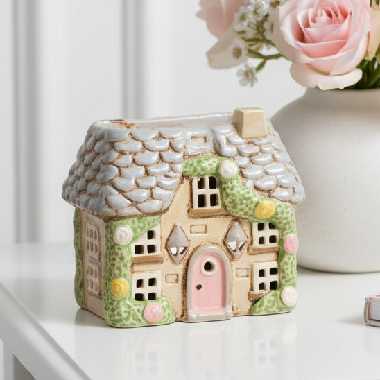 Cream Rose Garland Cottage Wax Melter