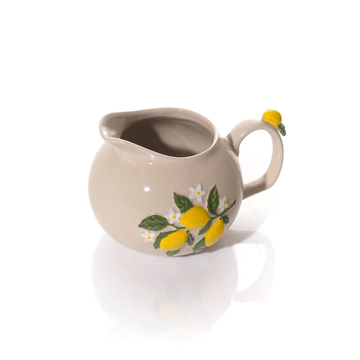 Lemon Embossed Stoneware Jug