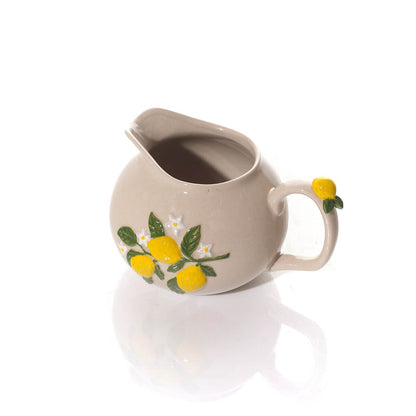 Lemon Embossed Stoneware Jug