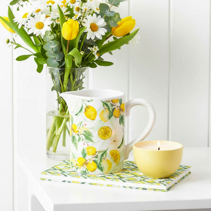 Lemon Print Ceramic Jug