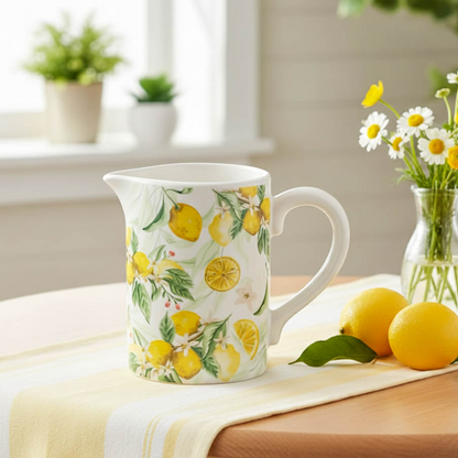 Lemon Print Ceramic Jug
