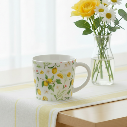 Lemon Print Stoneware Mug